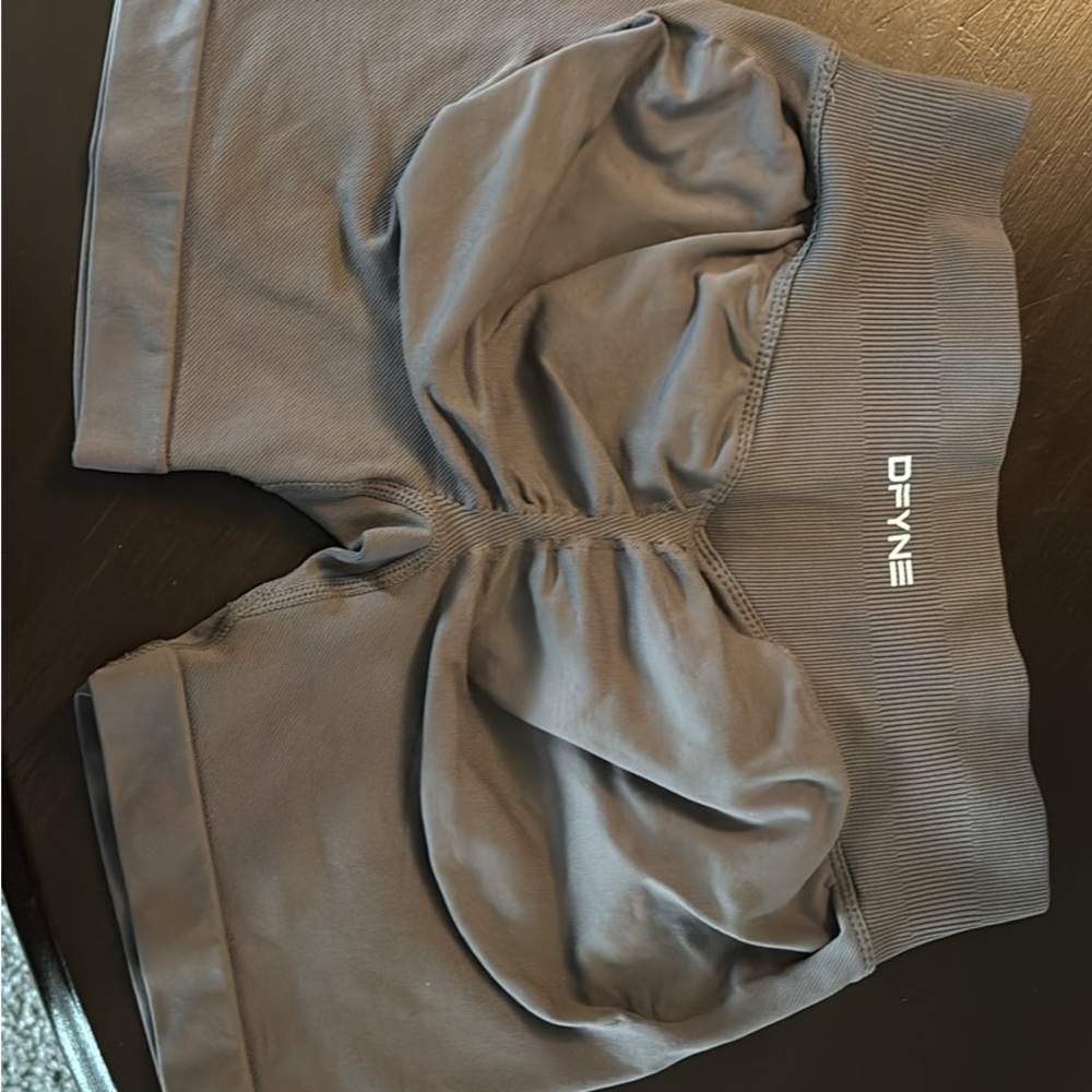 Gray Bike Shorts with Soft Fabric and Mid-Thigh Length